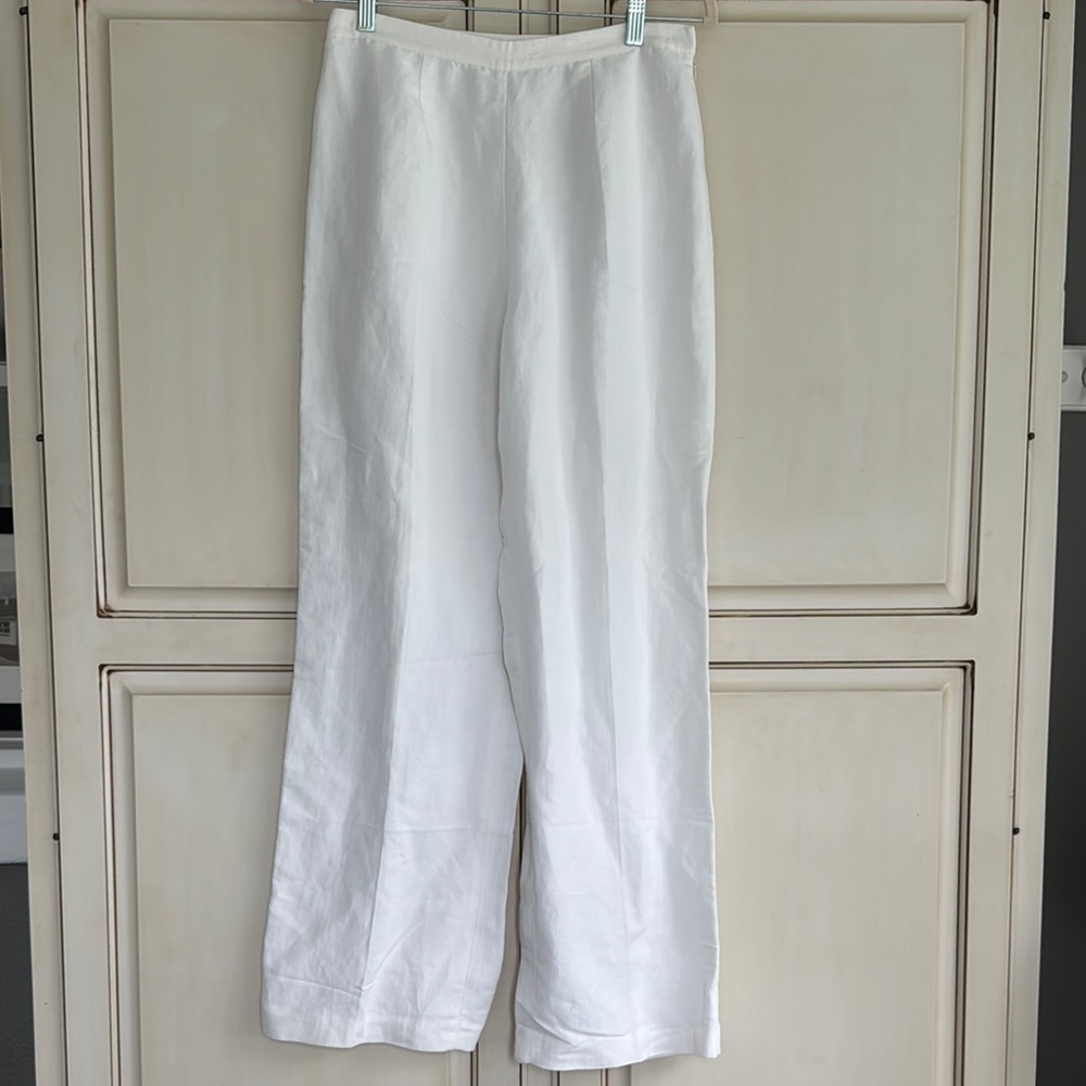 White Linen Pants Lined Size 8